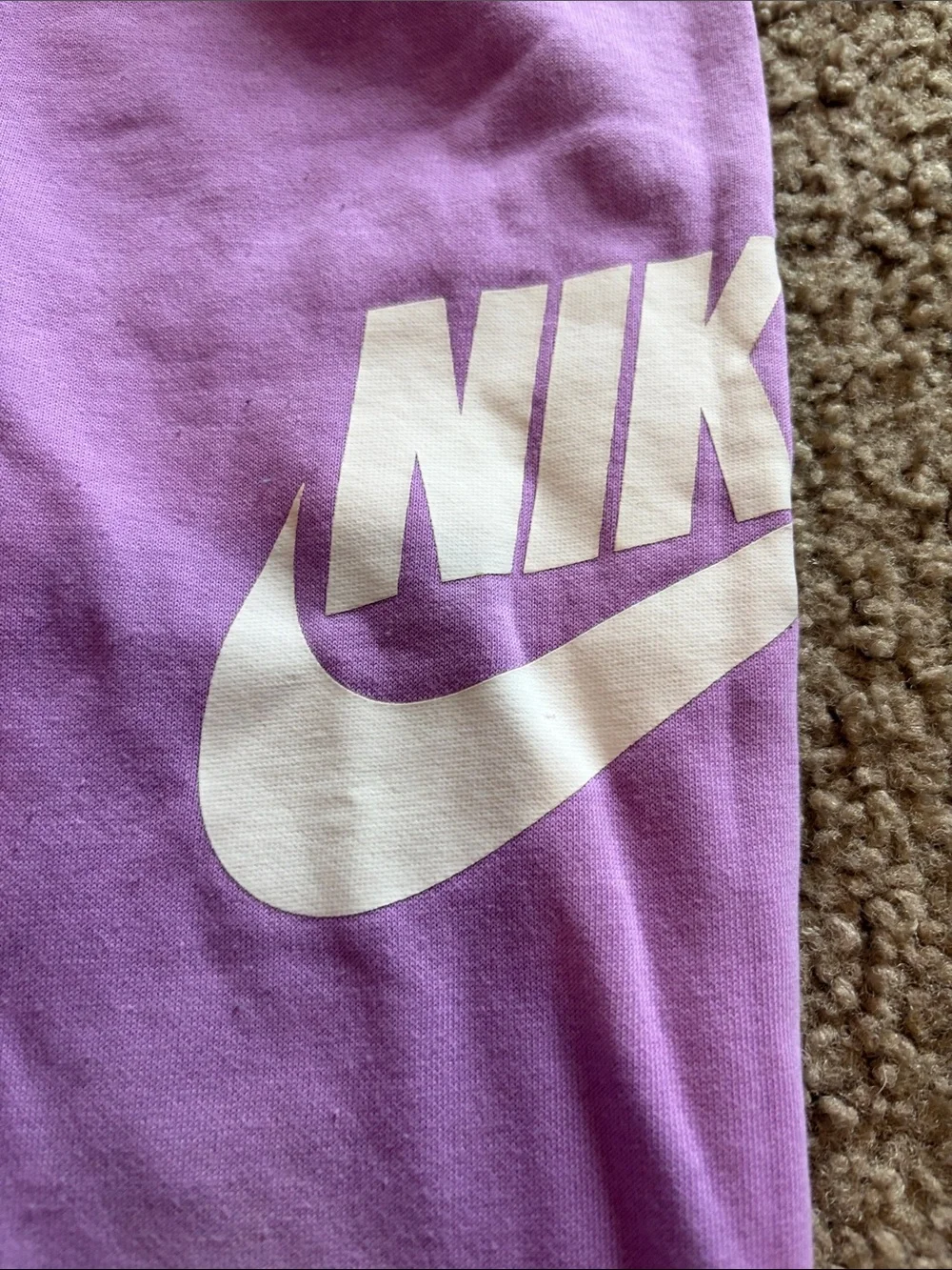 B15 4t Nike Lilac Kids Jogger Sweatpants with White Logo (stain)
